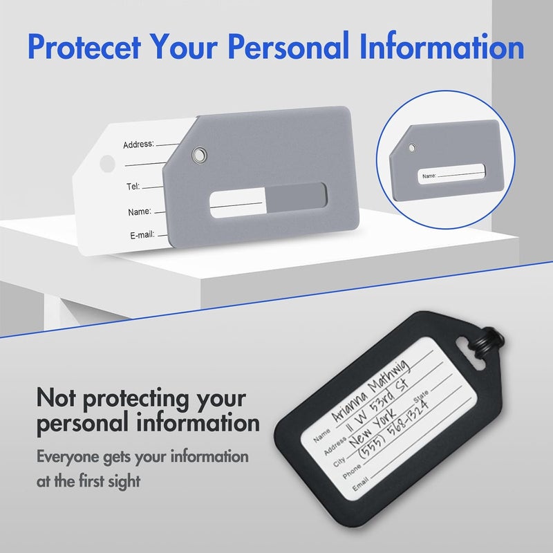 M-sorflly Luggage Tag for Suitcases, Quickly Spot 8 Pack Luggage Identifier Tags, Travel Accessories Name Tags for Backpacks, Suitcases, Travel Bags, Baggage, Cruise - Flexible Silicone(Gray) - Image 3
